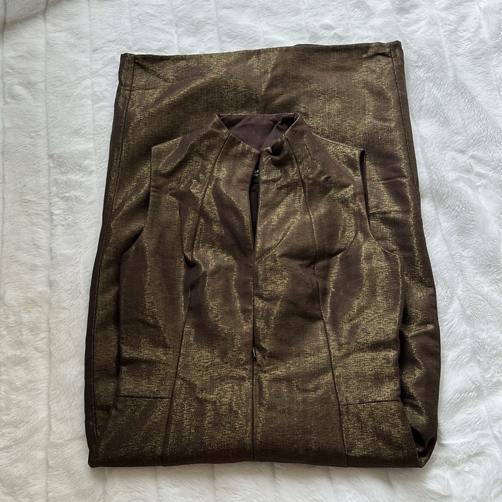 Akris Wool Elegant Brown Sleeveless Dress - Picture 6 of 13